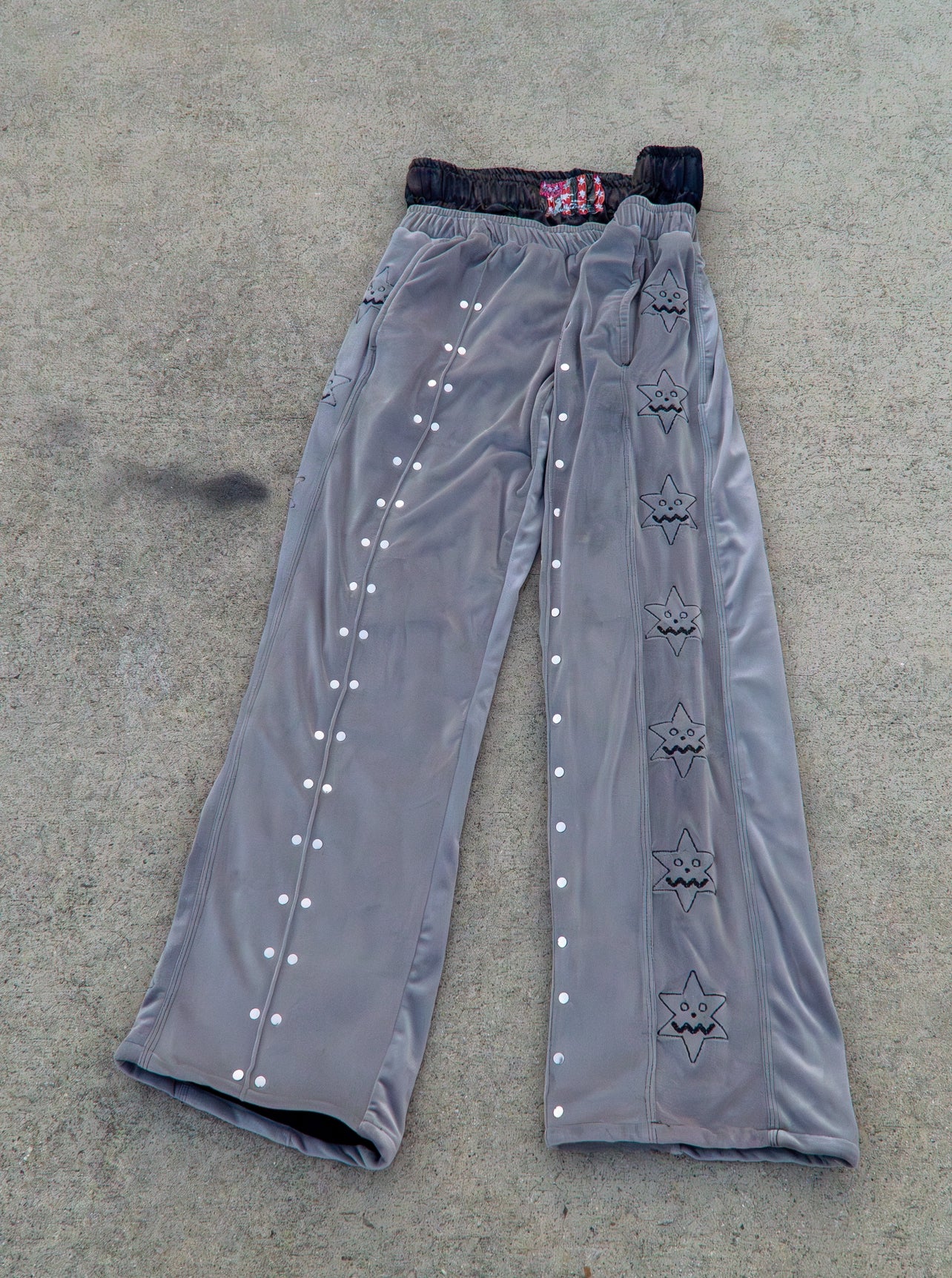 Velour Double Waistband Flared Joggers