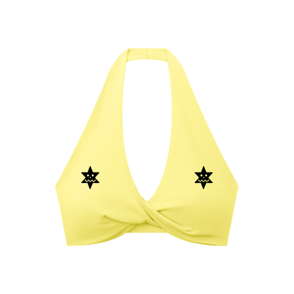 Women's Pleated Halter Sports Bra
