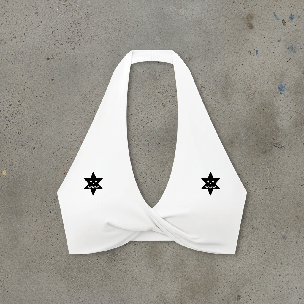 Women's Pleated Halter Sports Bra