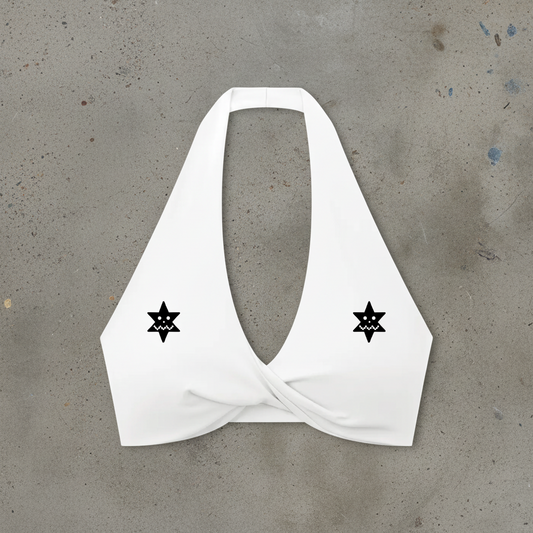 Women's Pleated Halter Sports Bra