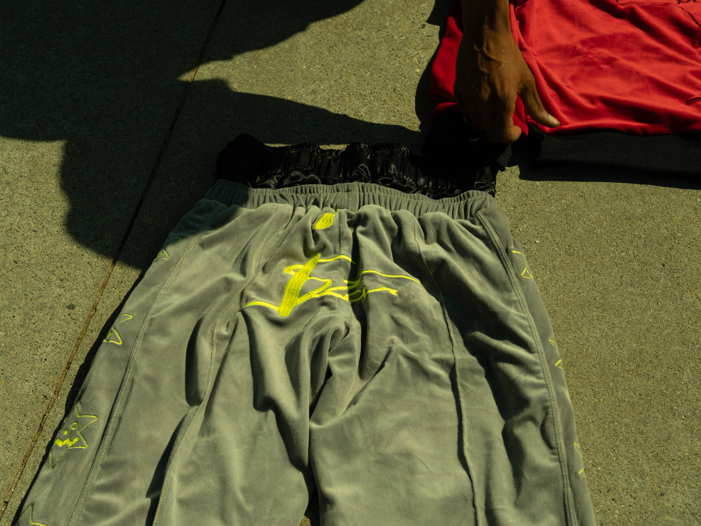 Velour Double Waistband Flared Joggers