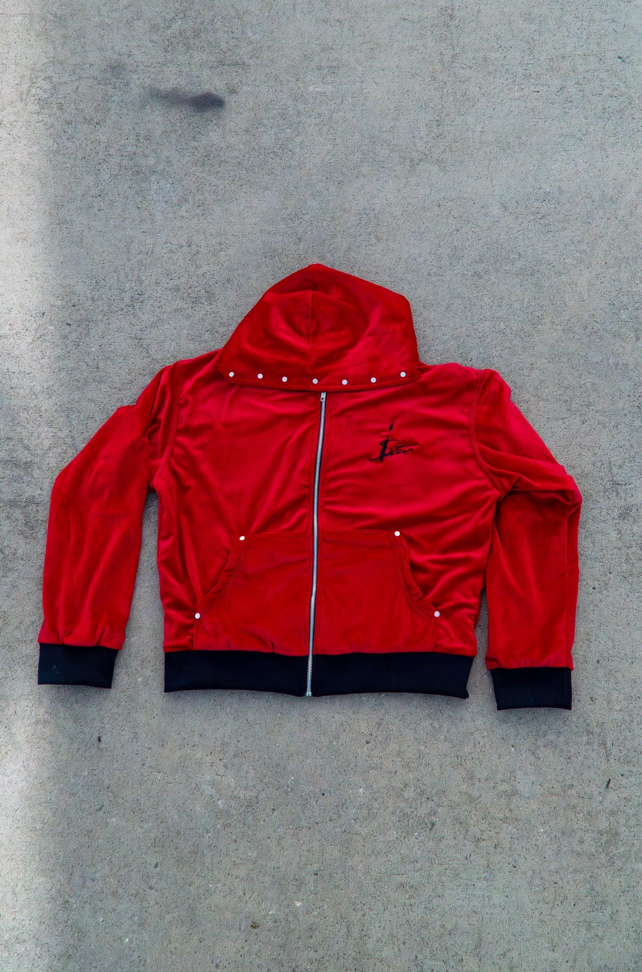 Velour Zip-up Hoodie