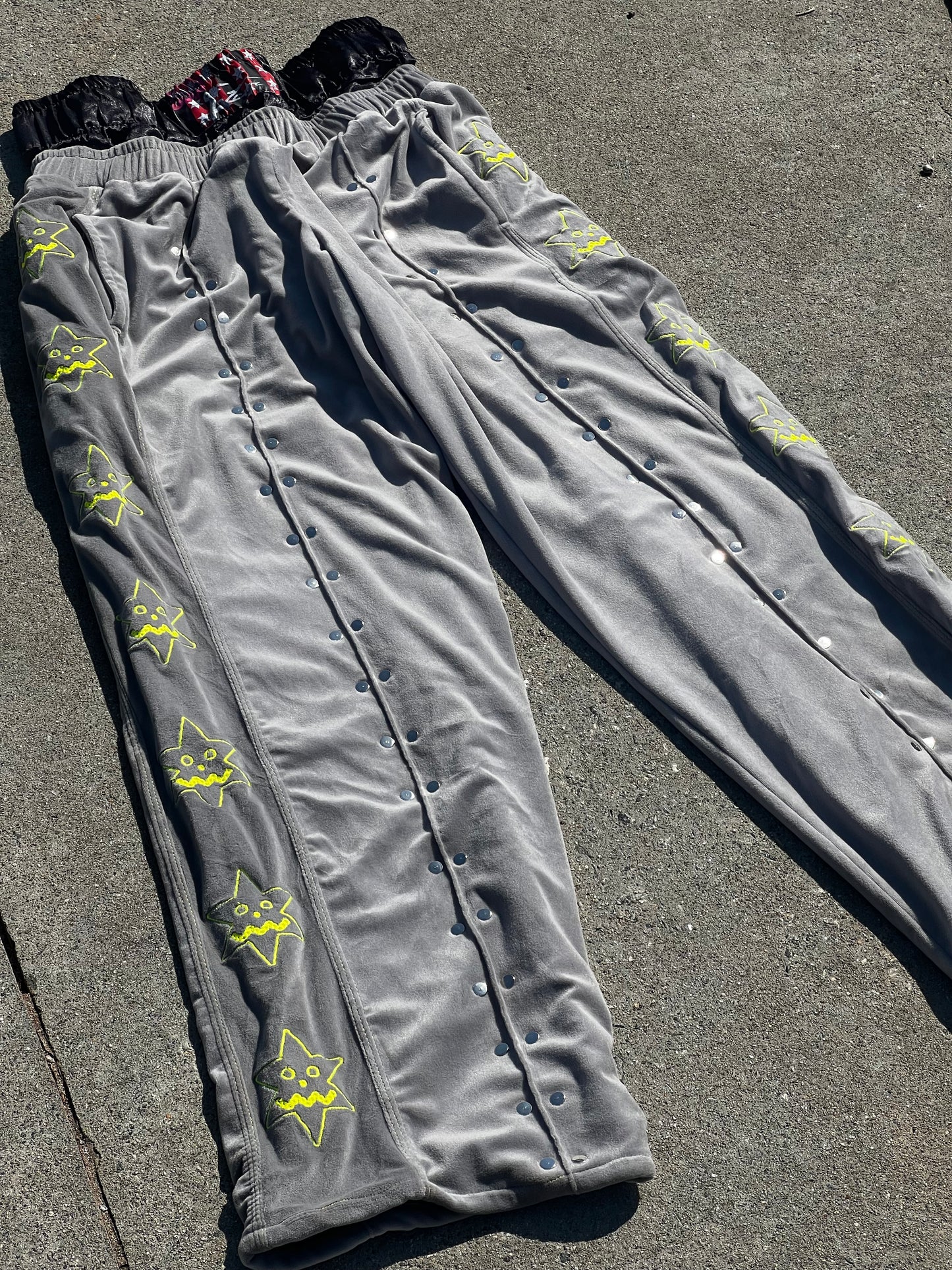 Velour Double Waistband Flared Joggers