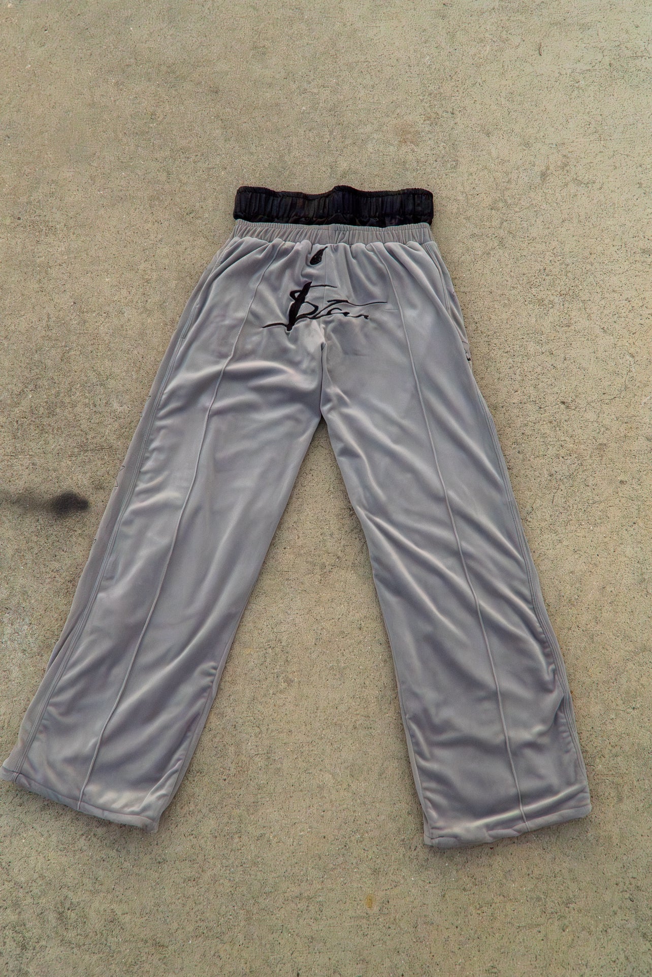 Velour Double Waistband Flared Joggers